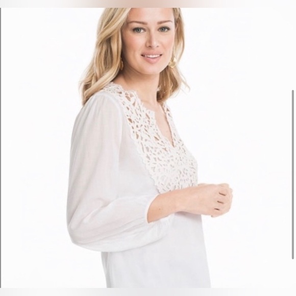 WHBM Laser Cut Cotton Blend Blouse NWT SZ 4 - Picture 2 of 8